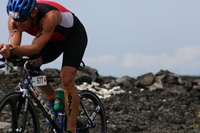 A cyclist at the Ironman World Championships in Kona